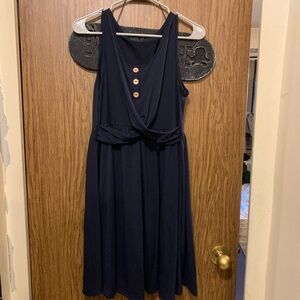 Navy Blue Sleeveless Dress